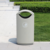 Poubelle en métal à faible MOQ avec panier à déchets intégré, fabrication OEM, poubelles de recyclage modernes en acier galvanisé blanc et noir pour usage public