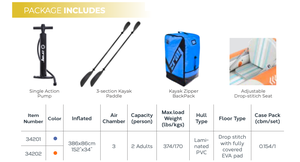 Kayak Inflable de PVC Laminado Resistente de Alta Calidad, Canoa Inflable para 2 Personas con Remos y Bomba de Aire para Uso en Exteriores - Product Image 3