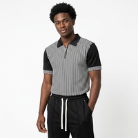 Ensemble de survêtement décontracté d'été pour homme J H, grande taille, léger, 2 pièces, avec polo à demi-zip à imprimé dégradé abstrait et pantalon à cordon de serrage