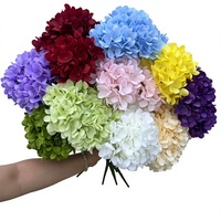 Bunga Hydrangea Buatan 270 Kelopak 5 Cabang Buket Bunga Palsu untuk Dekorasi Pernikahan Hiasan Langit-langit