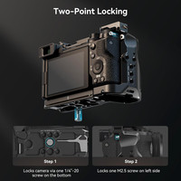 Kit de cage SmallRig A6700 pour Sony Alpha 6700 avec plaque de fixation rapide intégrée pour Arca, pince pour câble et support de sabot 4336