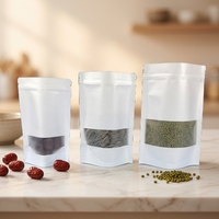 Sac Doypack en Papier Kraft Biodégradable Écologique avec Fenêtre Transparente et Fermeture Zip Refermable, Finition Mate, Qualité Alimentaire, pour Aliments pour Animaux et Noix