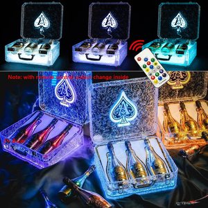 Vente en gros de 3 bouteilles en acrylique personnalisées, étui de transport pour bouteilles de champagne avec LED rechargeables pour boîte de nuit - Product Image 2