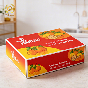 Emballage personnalisé OEM pliable pour fruits et légumes frais, boîte en carton kraft pour myrtilles, boîte en carton ondulé, boîte d'expédition pour fruits - Product Image 2