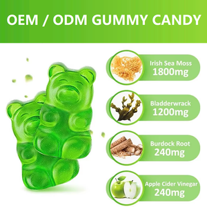 Gomitas de Vitamina D y Musgo Marino para <span class=keywords><strong>la</strong></span> <span class=keywords><strong>Tiroides</strong></span>, Inmunidad, Limpieza Intestinal, Cuidado de <span class=keywords><strong>la</strong></span> Piel, Complejo de Vitaminas y Minerales, Marca Privada OEM - Product Image 3