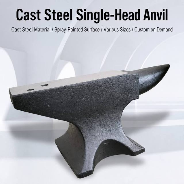 Single Horn Cast Steel Anvil Integrated Cast Steel Process Essential Tools for Sheet Metal/Cold Work/Shipyards/DIY and More