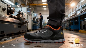 جلد مقاوم للماء مزدوج الكثافة بو وحيد أحذية صناعية تنفس أسود للرجال سعر اصبع القدم الصلب أزياء أحذية السلامة سافتي - Product Image 5