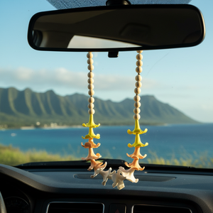 Collier de fleurs Puakeni Kenney en argile polymère fait main hawaïen, idéal pour la décoration de plage estivale et de voiture - Product Image 4