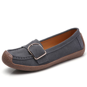 Scarpe Casual da <span class=keywords><strong>Donna</strong></span> in Pelle Scamosciata Antiscivolo Taglia 35-42 Rosso Beige Grigio Blu <span class=keywords><strong>Nero</strong></span> Cinque Colori <span class=keywords><strong>Mocassini</strong></span> Slip-on - Product Image 3