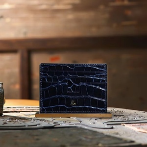 Porte-cartes en cuir Boshiho, portefeuilles en cuir véritable personnalisés pour hommes, motif crocodile, portefeuilles décontractés pour affaires - Product Image 5