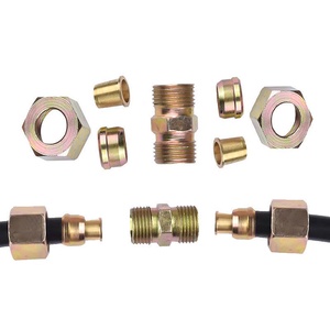 Kit de montage à compression en laiton de 7 pièces embouts de tuyau de frein <span class=keywords><strong>hydraulique</strong></span> et connecteurs d'<span class=keywords><strong>olive</strong></span> pour la réparation automatique/camion - Product Image 1