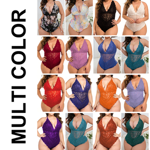 Lingerie sexy pour femmes, teddy en dentelle grande taille, broderie florale érotique, maille, 1xl 2xl 3xl 4xl, babydoll - Product Image 5