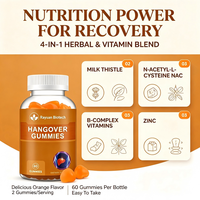 Gummies anti-gueule de bois naturelles au gingembre, curcuma, magnésium, potassium, taurine et eau de coco avec charbon actif