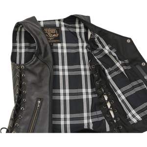 2025 cuir Premium femmes noir moto motard cavalier gilet 3X-grand gilet - Product Image 5