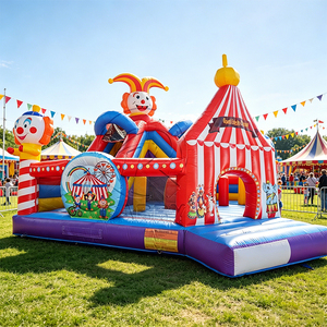 Castello Gonfiabile Commerciale Clown con Scivolo, <span class=keywords><strong>Vendita</strong></span> Diretta dalla Fabbrica, Castello Gonfiabile per Parco Giochi a Tema Circo - Product Image 1