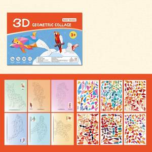 Kids Birthday <b>Gift</b> Boys Girls Book Craft 3D Geometric Animals Sticker by Number - Product Image 3