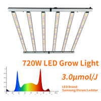 Lampu LED Spektrum Penuh ANDY 720 Watt 6 Bar untuk Tanaman Hidroponik Dalam Ruangan /LM301B/LM281B Dapat Diredupkan Garansi 2 Tahun