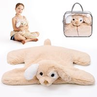 Couverture de genoux lestée pour besoins sensoriels, animaux en peluche doux et moelleux, avec housse amovible et lavable