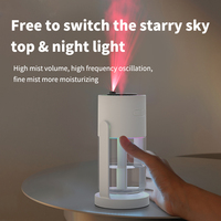 Nouvel humidificateur ultrasonique rotatif à effet flamme, diffuseur de brume électrique intelligent pour voiture, mini humidificateur d'ambiance pour la maison