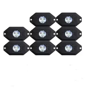 Wholesale 9ワットip68 12v Changing Color rgb 4 PODS Under Car Glowing Rock LightsためJeep UTV ATV RZR