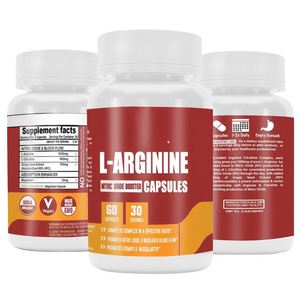 Suplemento de L-arginina de etiqueta privada 3000mg Cápsulas de L-arginina Suplemento de óxido nítrico 60 cápsulas - Product Image 1