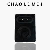 Coque de téléphone Huawei Pura X Max, nouvelle coque de protection intégrale avec support magnétique rotatif à charnière et bordure noire