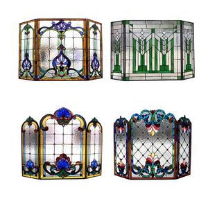 Rejilla Decorativa para Chimenea de Vidrio Artístico Tiffany Estilo Barroco de 40''*28'' - Product Image 1