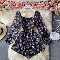 Collection Printemps-Été 2026 : Robe de plage personnalisée à manches bouffantes en spandex, longueur genou, taille élastique, coupe trapèze, motif dessiné à la main