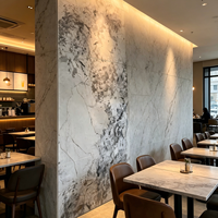 Panneau décoratif intérieur en PVC imperméable à l'eau avec motif marbré esthétique, panneau SPC UV pour café