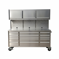 Banc de travail de garage de 72 pouces avec boîte à outils, boîte de rangement et éclairage de garage