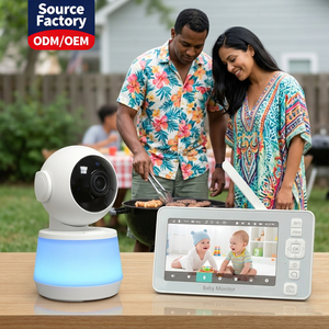 Premium OEM 7" Video Baby Monitor Smart PTZ Camera <b>Nightlight</b> for Backyard BBQ & Outdoor Family Security with Video Recorder - Product Image 1