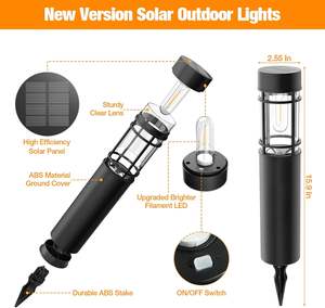 Lámpara solar para exteriores IP65 <span class=keywords><strong>de</strong></span> alto <span class=keywords><strong>brillo</strong></span>, luces blancas cálidas para Calle impermeable <span class=keywords><strong>de</strong></span> entrada <span class=keywords><strong>de</strong></span> jardín - Product Image 2