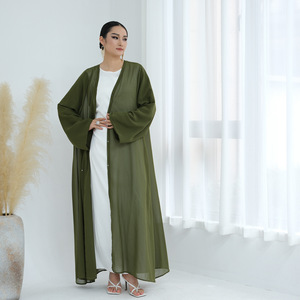 Jalabiya noire transparente à la mode 2025, robe islamique pour femmes adultes, robe ample élégante et modeste - Product Image 2