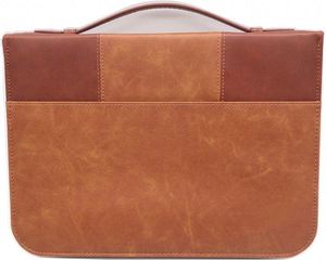 Muestra gratuita BSCI, funda para Biblia personalizada de poliéster PU marrón vintage con cremallera, tamaño grande para hombre y mujer - Product Image 4