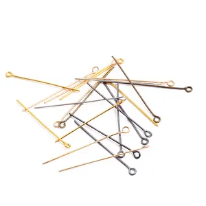 200 PCS Length 1.6cm-6cm Metal Copper 9 Word Head Pins For DIY Jewelry Making Head Pins Findings Dia