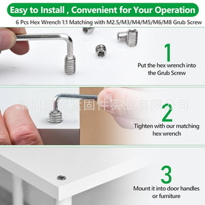 Lukaisen 330pcs M2.5 M3 M4 M5 M6 M8 Stainless Steel Hex Cap Screw Set With Allen Wrench Metric DIN916 Grade A2-70 - Product Image 4