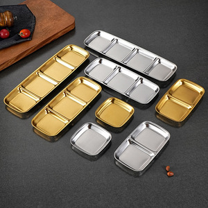 Vassoio per Salse in Acciaio Inox 304 a 1/2/3/4 Scomparti, Piatto per Condimenti e BBQ, Posate per Ristorante - Product Image 6
