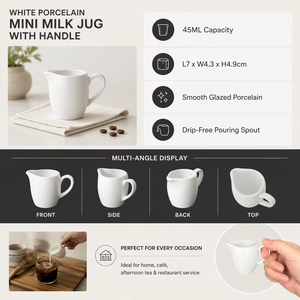 도매 45ml 미니 도자기 크리머 재고 있음 호텔 카페 레스토랑 식기용 소형 우유병 - Product Image 2
