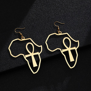 Pendientes <span class=keywords><strong>de</strong></span> gota <span class=keywords><strong>de</strong></span> Cruz <span class=keywords><strong>de</strong></span> moda <span class=keywords><strong>2022</strong></span> para mujer, joyería colgante <span class=keywords><strong>de</strong></span> <span class=keywords><strong>mapa</strong></span> <span class=keywords><strong>de</strong></span> <span class=keywords><strong>África</strong></span> hueca <span class=keywords><strong>de</strong></span> acero inoxidable - Product Image 2