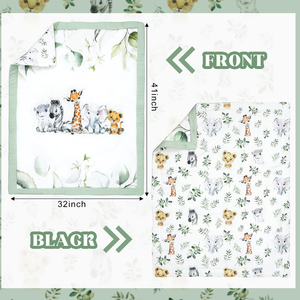<strong>Baby</strong> Crib Bedding Set Safari Animals Dinosaurs Bear Woodland Animals Jungle Crib Set Includes <strong>Quilt</strong> Fitted Sheet Skirt for <strong>Baby</strong> - Product Image 5