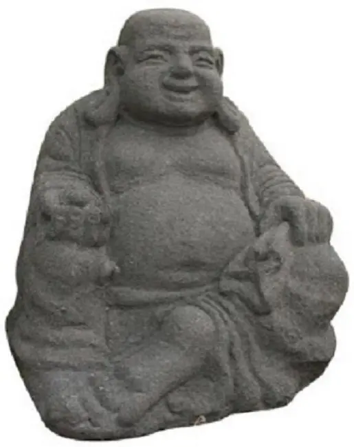 CAST STONE STATUE BUDHA LAUGHING FROM INDONESIA