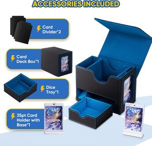 Torson Commander 35pt Card Tiles Deck Box con funda magnética fuerte Cuero PU y bandeja <span class=keywords><strong>de</strong></span> dados para TCG CCG Yu-Gi-Oh Juegos <span class=keywords><strong>de</strong></span> <span class=keywords><strong>mesa</strong></span> - Product Image 6