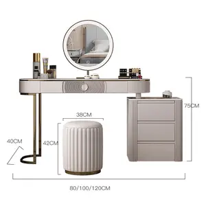 Vendita calda popolare bianco vanity dresser desk nuova moda camera da letto LED luci specchio tavolo da trucco