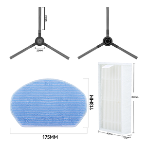 Accessoires pour <span class=keywords><strong>aspirateur</strong></span> robot, brosse latérale, chiffon de nettoyage, filtre HEPA, compatible avec MAMNV ZCWA BR150 BR151, pièces de rechange - Product Image 2