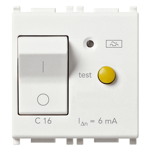 สวิตช์ตัดวงจรขนาดเล็ก1P + N 6mA C16สีขาว - Product Image 1