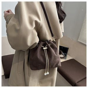 Suede Cloud Bucket <strong>Bag</strong>, 2026 Hot Selling Style, Drawstring, Large Capacity, Textured Chain <strong>Bag</strong>, Crossbody <strong>Bag</strong> <strong>for</strong> <strong>Women</strong> - Product Image 6