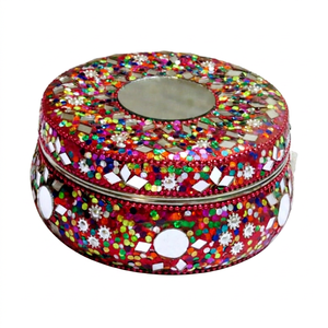 Caja Redonda de Metal Personalizada para Joyas, Caja de Regalo de Boda de Lujo Hecha a Mano para Empacar Joyas, Regalo para Invitados, Juego de 3 - Product Image 1