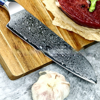 Couteau de chef japonais professionnel Damascus San De Knife VG10 de 7 pouces, couteau à découper et à trancher la viande