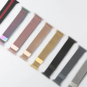 RYB Mesh Milanese döngü paslanmaz çelik Metal bilezik bileklik kayışı, Apple Watch Band kayışı Apple için İzle