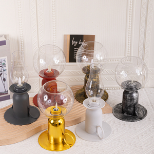 Plástico transparente redondo querosene lâmpada vela flameless LED vela retro querosene lâmpada home decor partido evento decoração interior - Product Image 5
